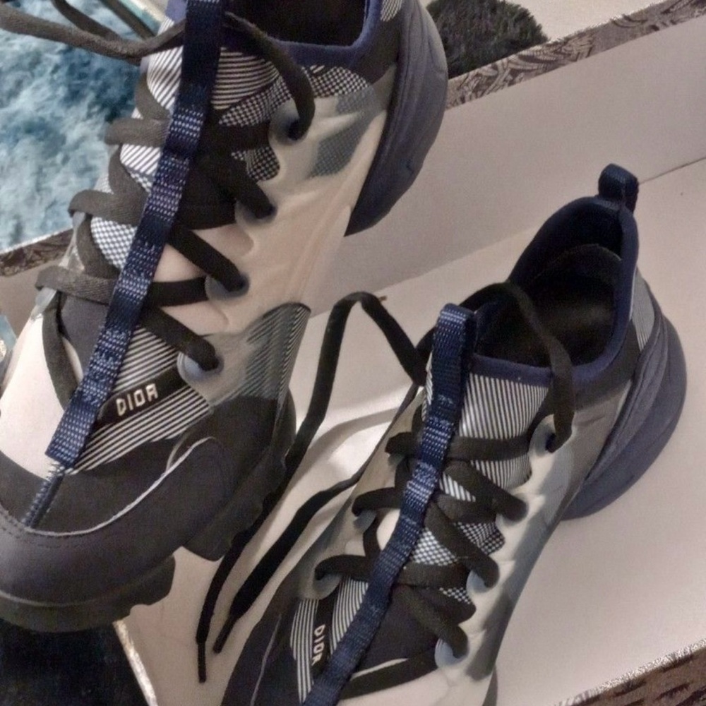 Dior Men's Black and White Sneakers